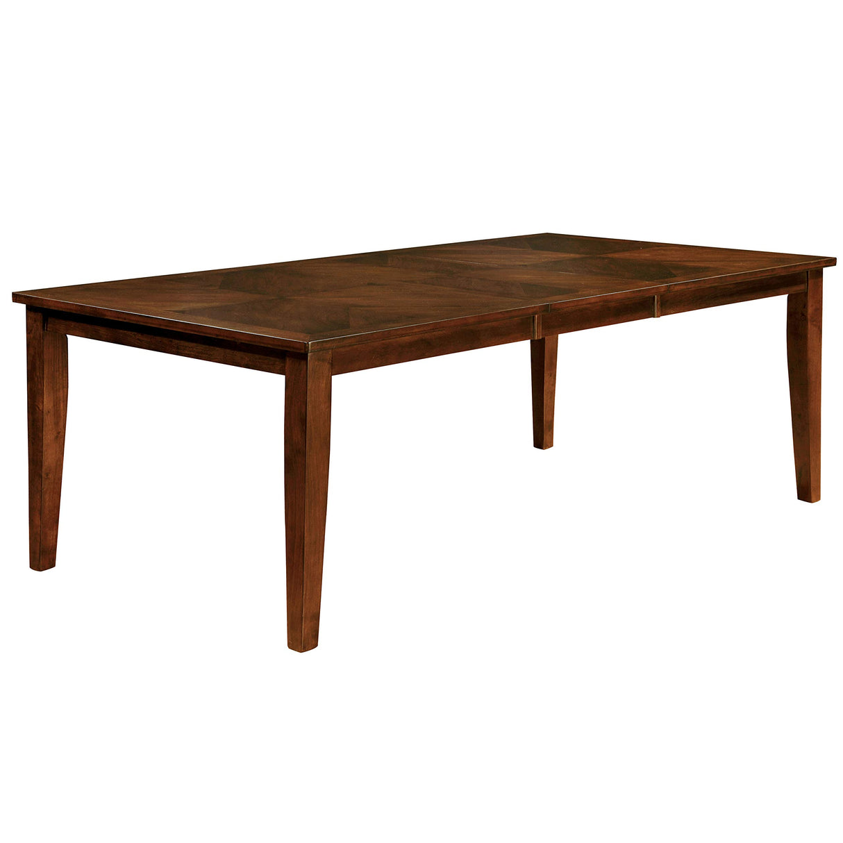 Contemporary Extendable Dining Table - Brown Cherry Finish