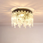 Crystal Ceiling Light, Balck Flush Mount Ceiling Light, Modern Chandelier