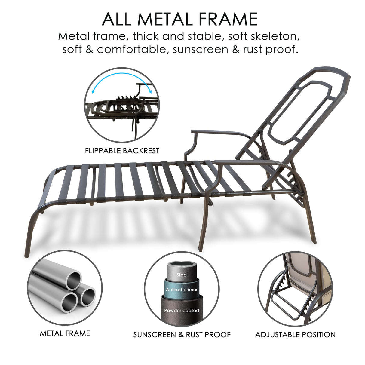 Maya Chaise Lounge - Outdoor Patio Recliner Chair, Comfortable Patio Lounge Chair