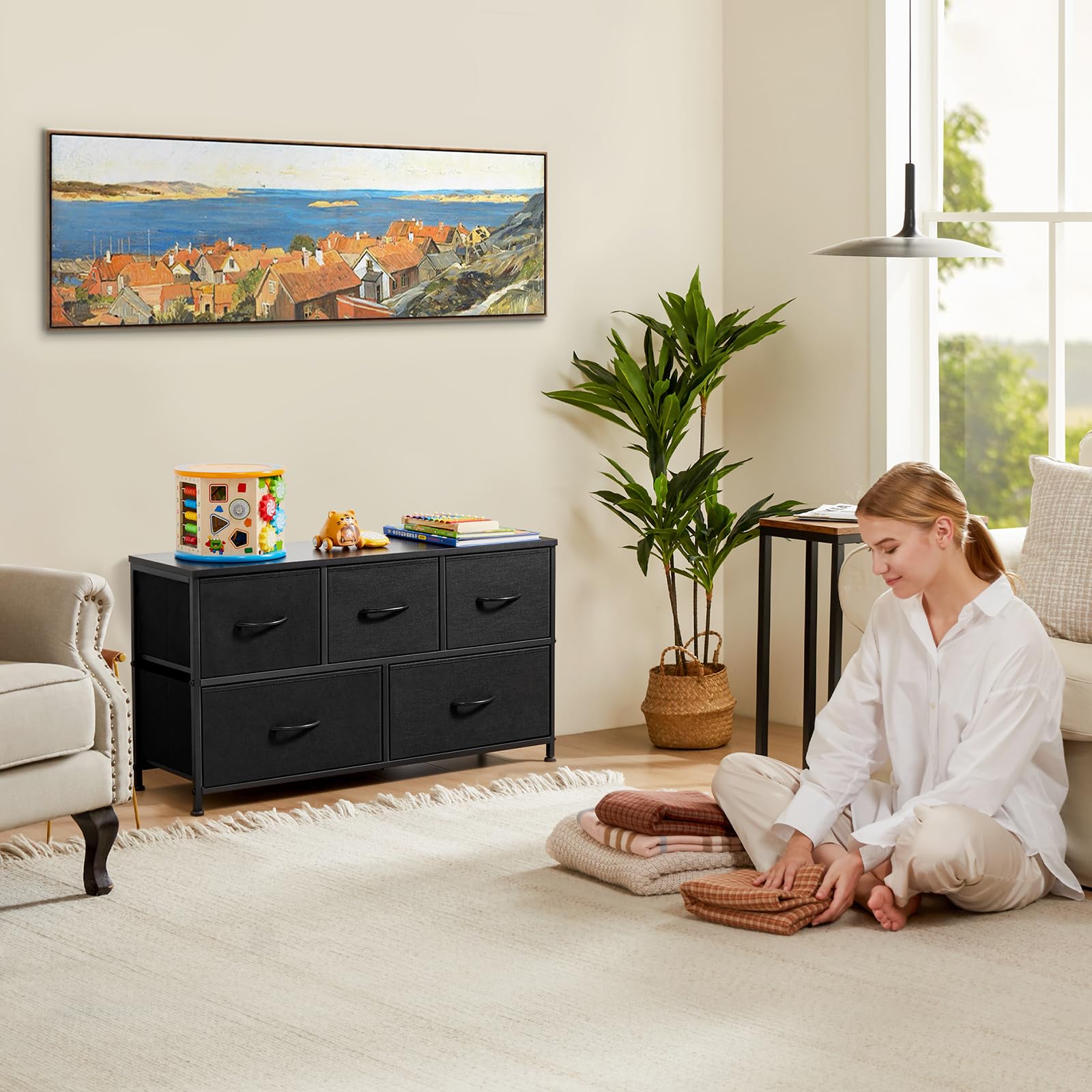 5 Drawers Dresser for Bedroom, Kidsroom Furniture, Small Chest Tower