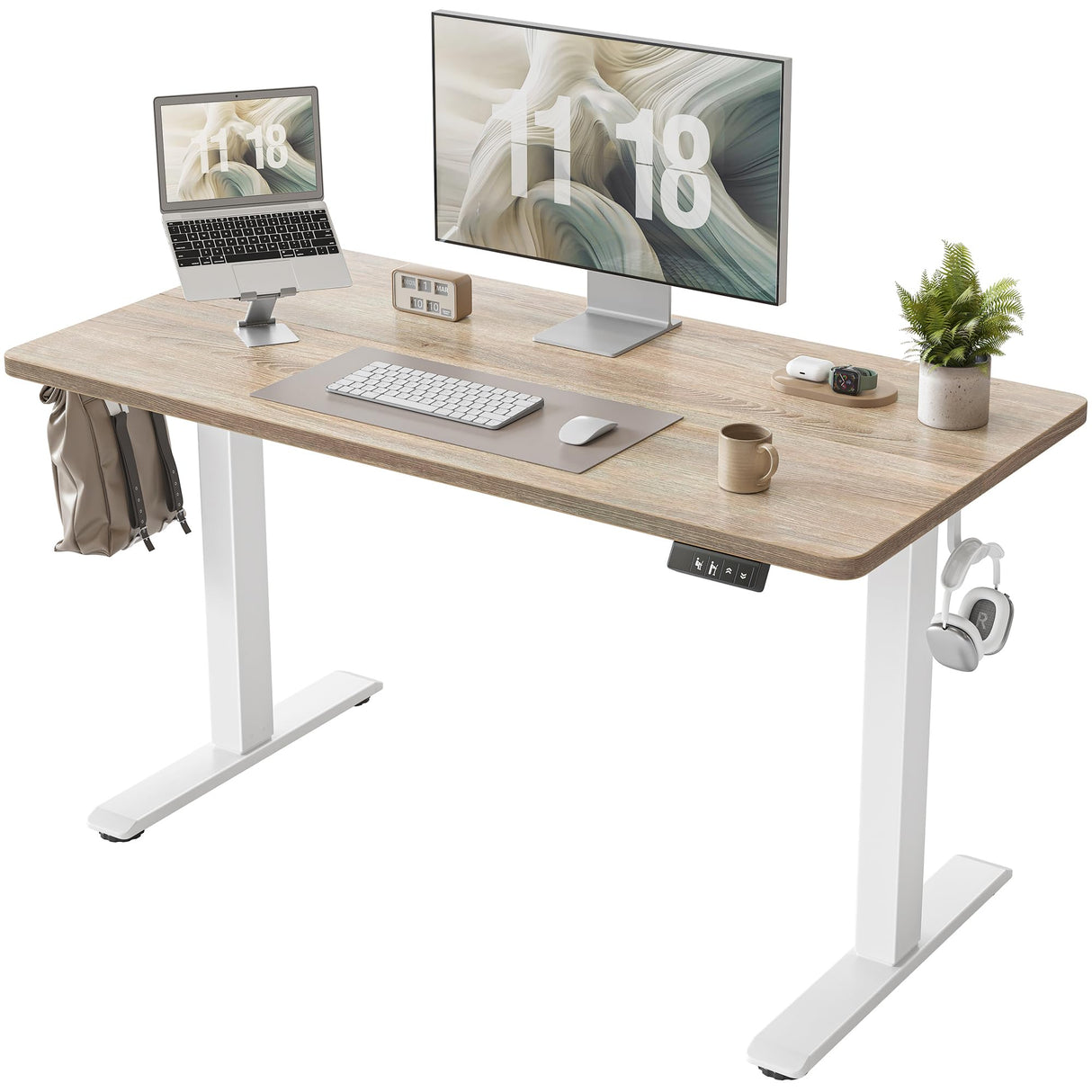 Standing Desk 47 x 24 inch, Electric Height Adjustable Desk with Splice Board