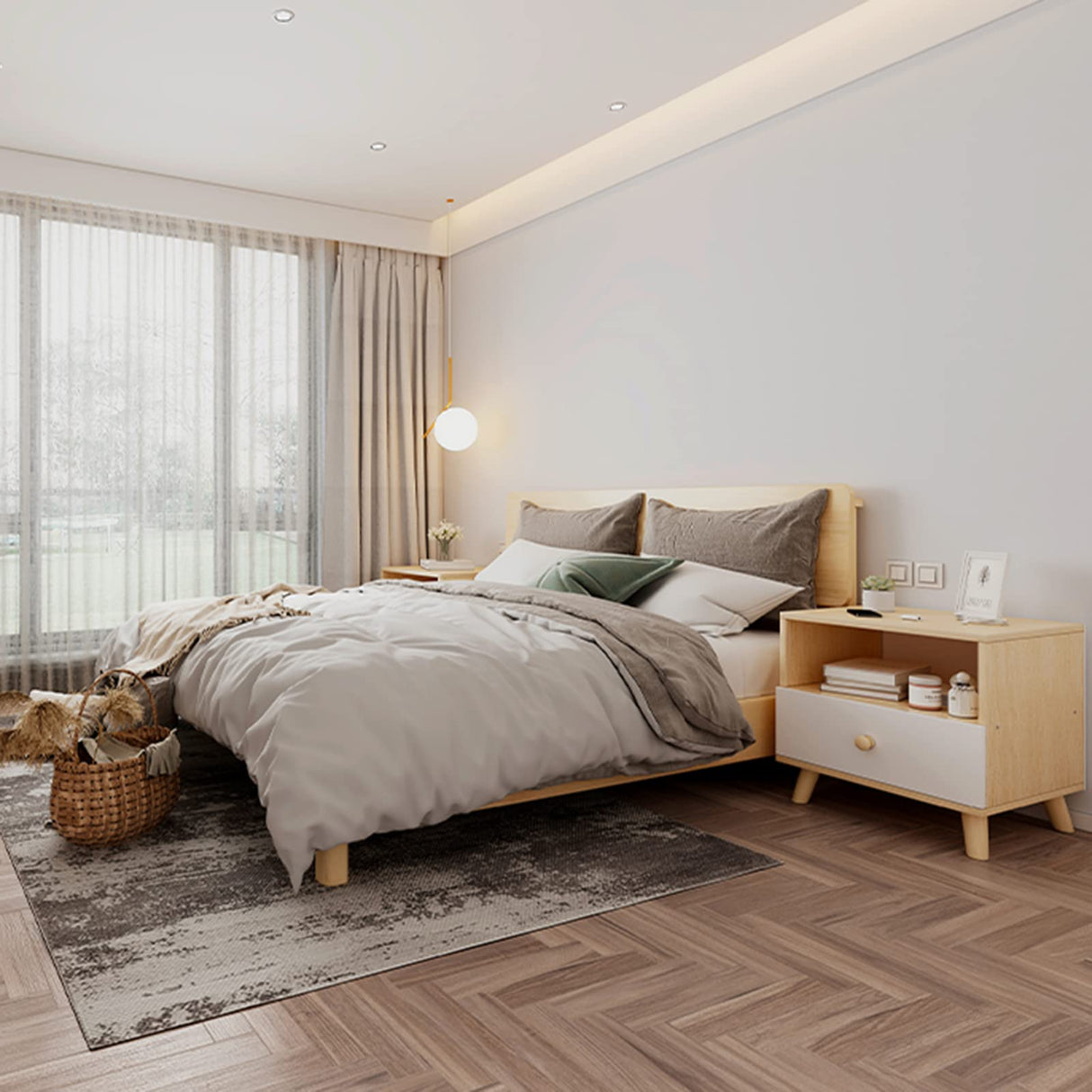 Bedside Table Bedroom Storage Cabinet