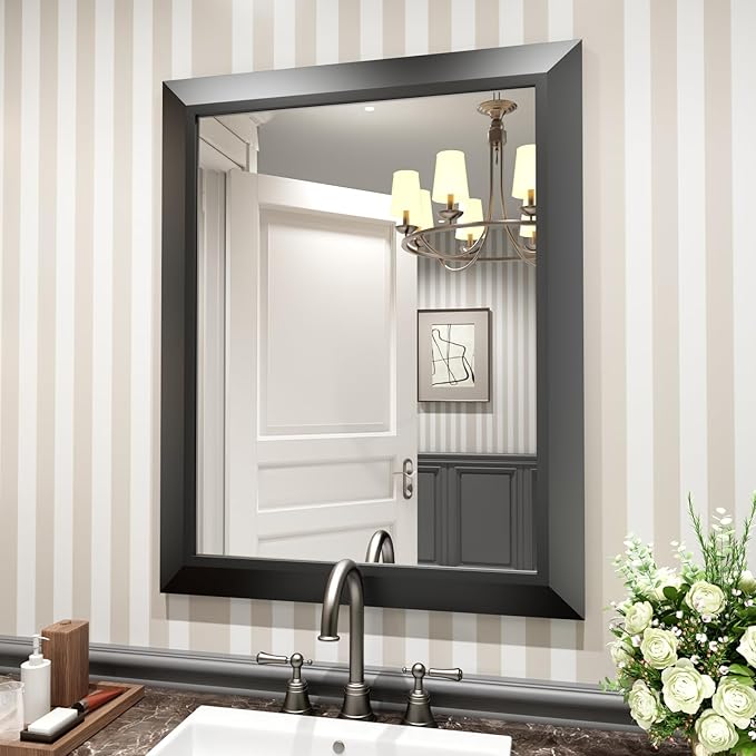 Bathroom Mirror Silver, Thick Metal Framed Wall Mirrors