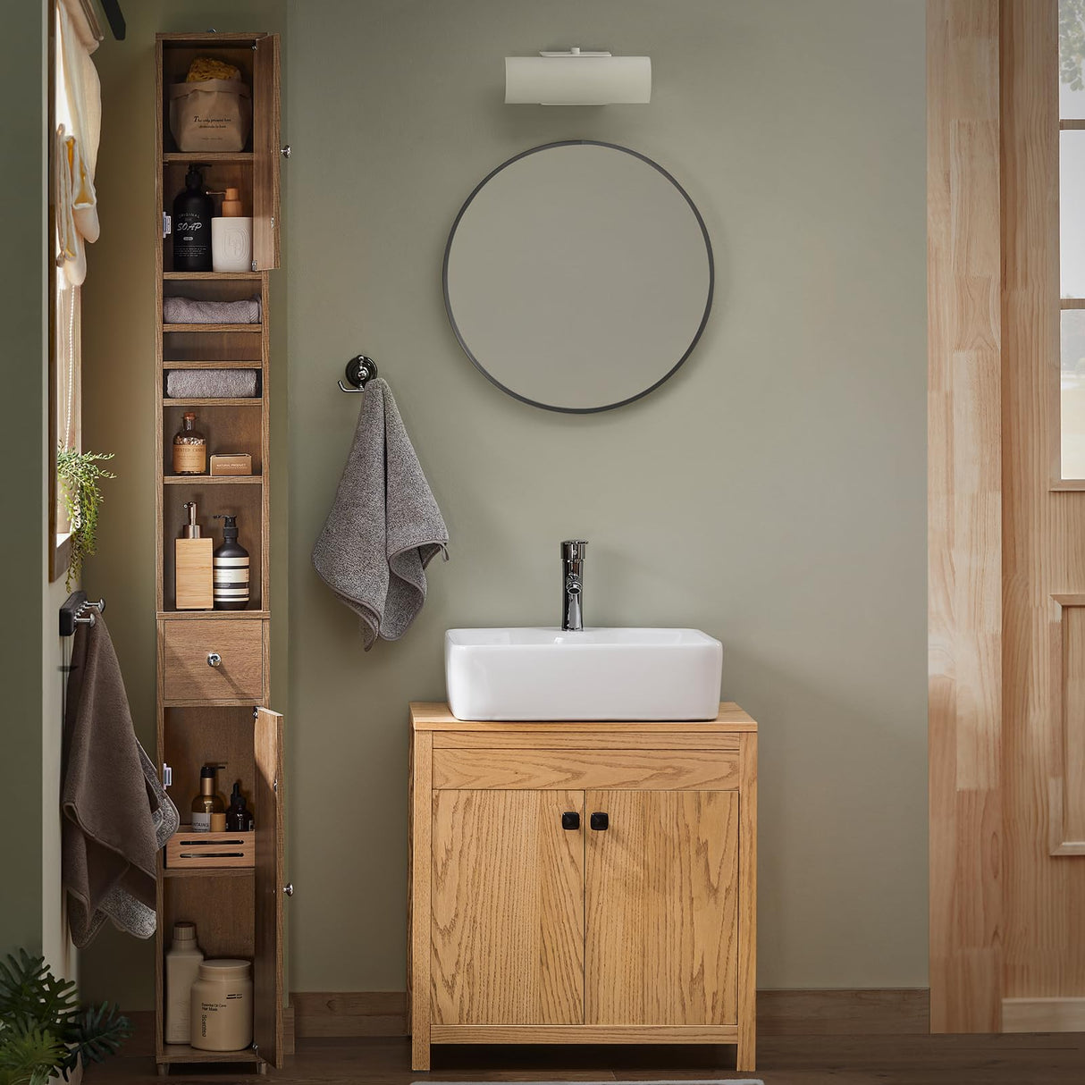 Bathroom Narrow Storage Cabinet Skinny Tall Unit