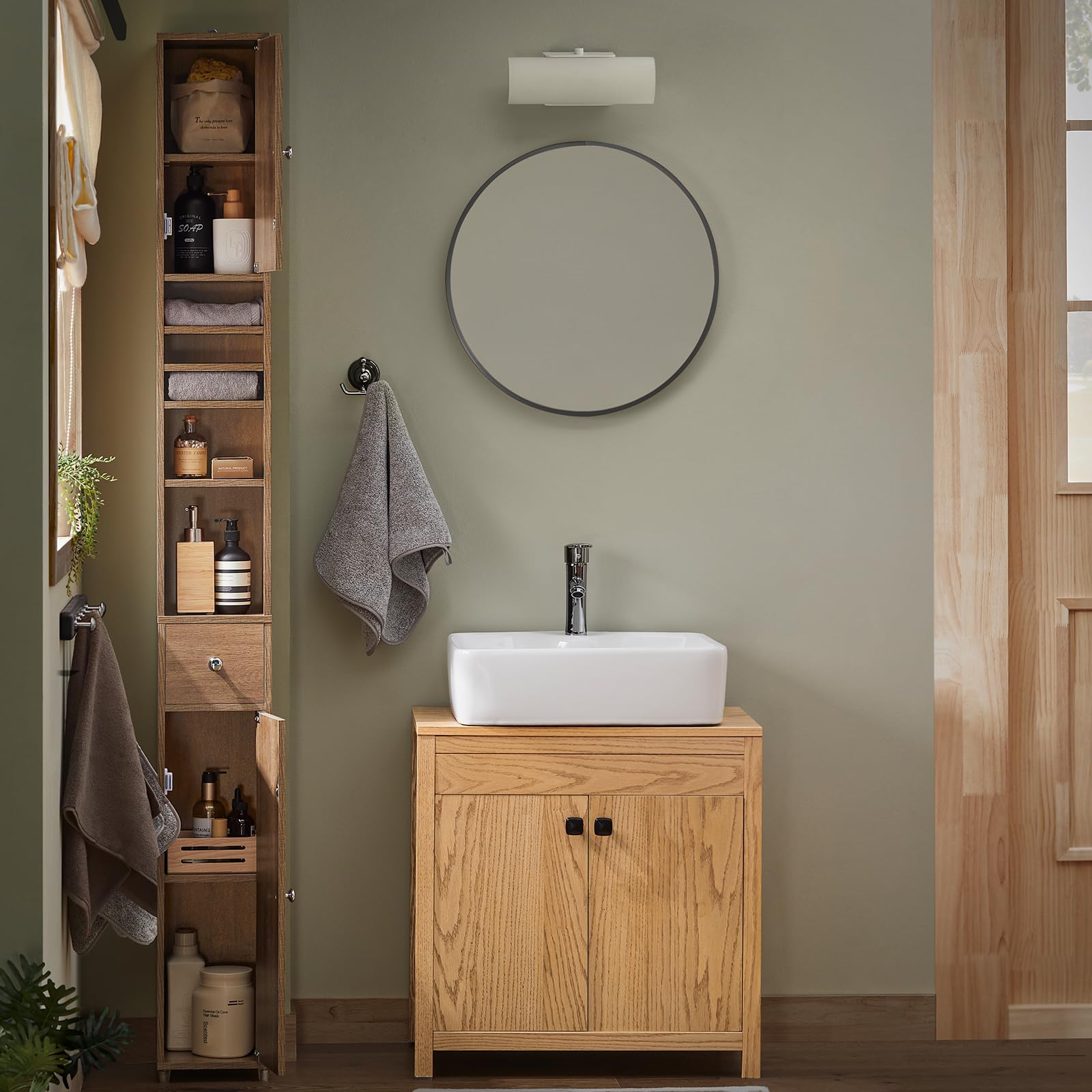 Bathroom Narrow Storage Cabinet Skinny Tall Unit