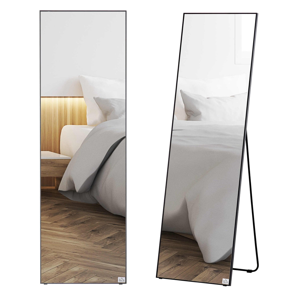 Full Length Glass Mirror, Freestanding or Wall Mounted Dress Mirror for Bedroom