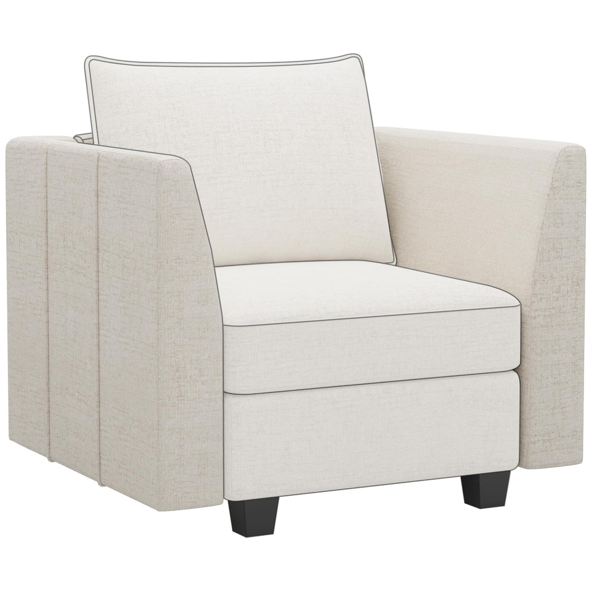 Modular Sectional Sofa Armrest Module for Chenille Modular Couch