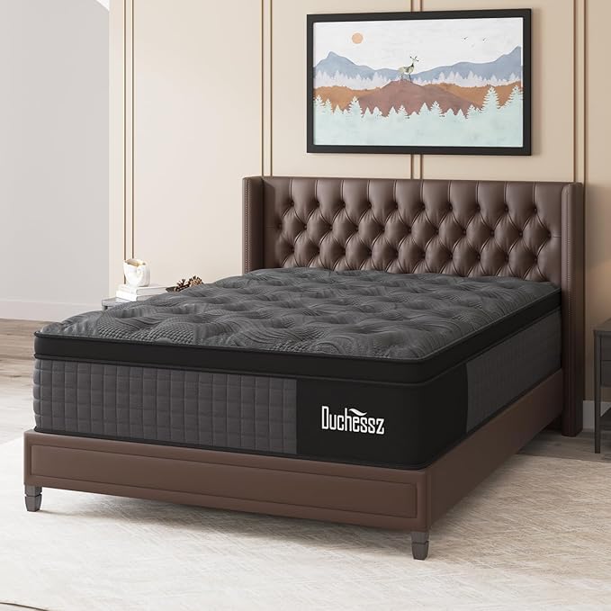 Full Mattress,10 Inch Hybrid Mattress Black with Gel Memory Foam and Individually Pocket Innerspring Euro