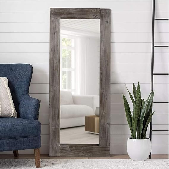 Full Length Mirror Floor Mirror Wood Frame Wall Mounted Mirror