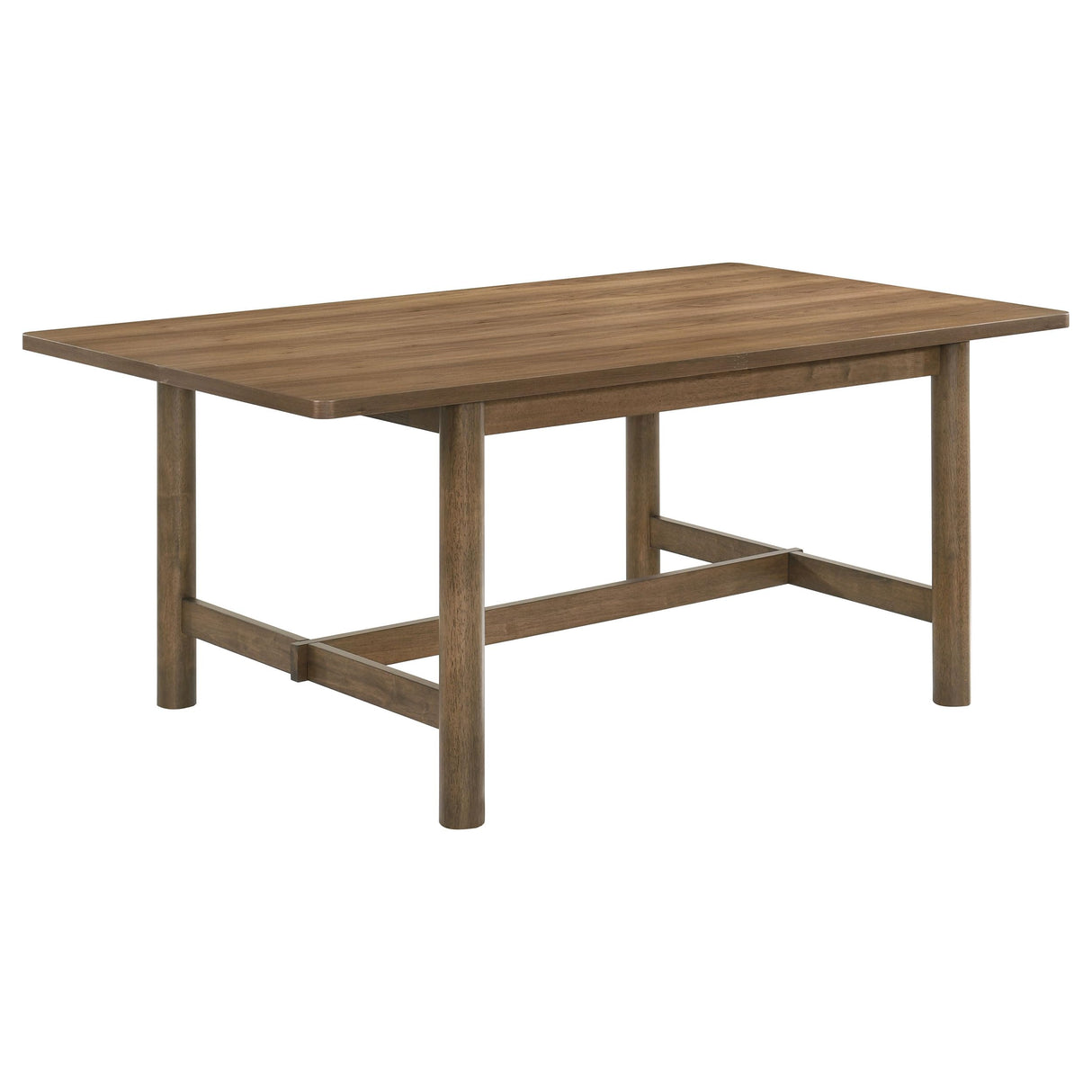 71-Inch Rectangular Dining Table with Trestle Base - Walnut Finish