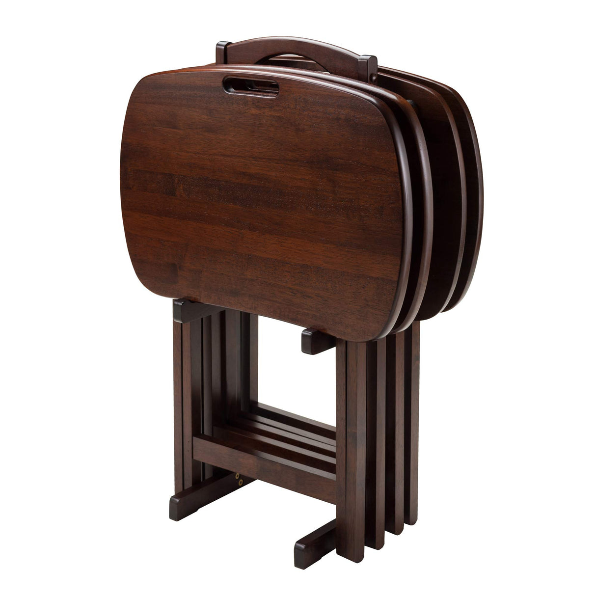 Lucca Snack Table, 22.83"W x 25.79"H x 15.67"D, Brown,Walnut