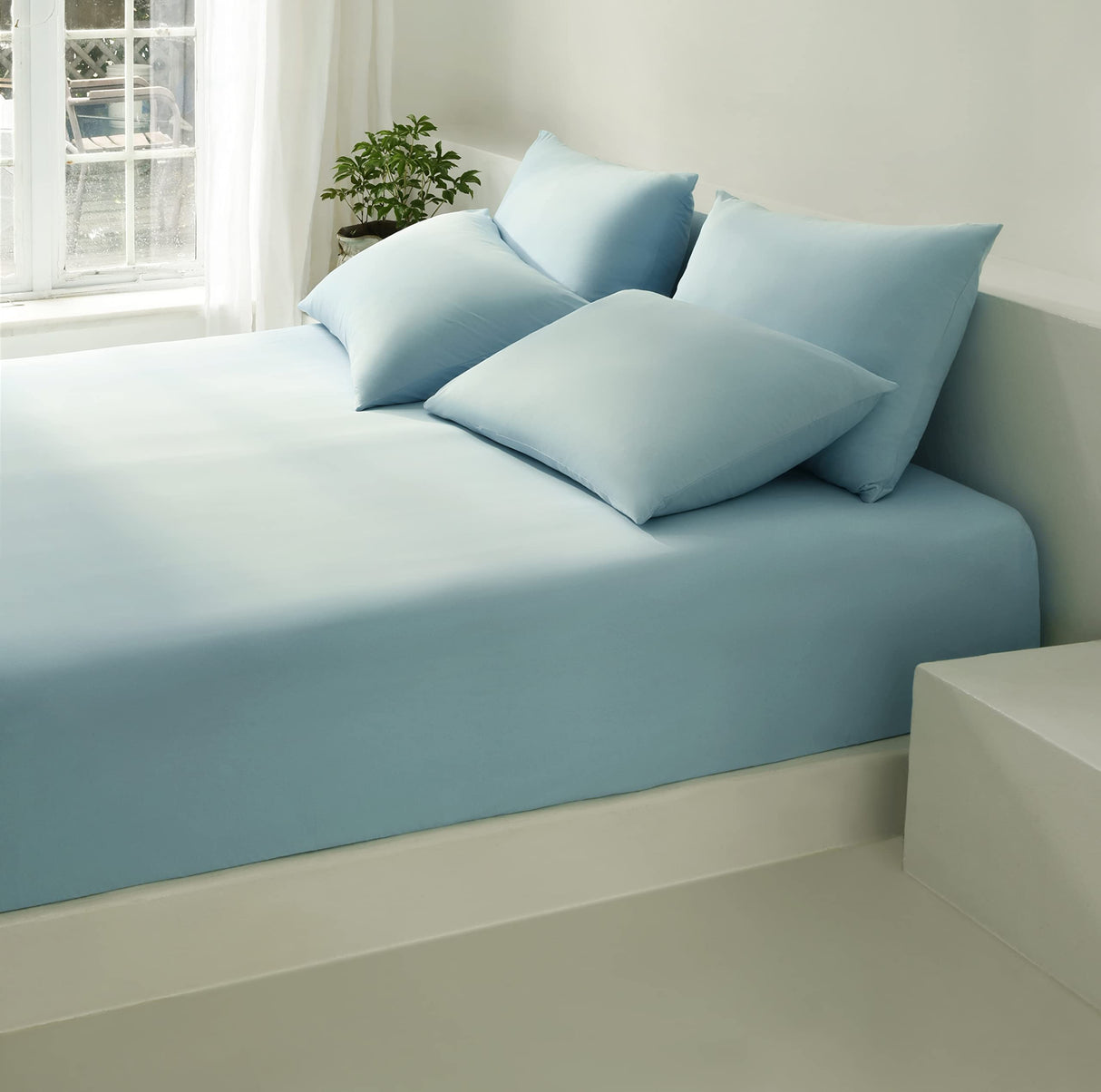 REST Save $129 on Evercool Comforter + Cooling Fitted Sheet Value Bundle - in Light Blue, Queen