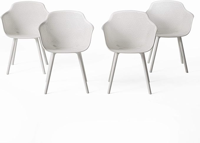 Davina Outdoor Dining Chair (Set of 4), Black