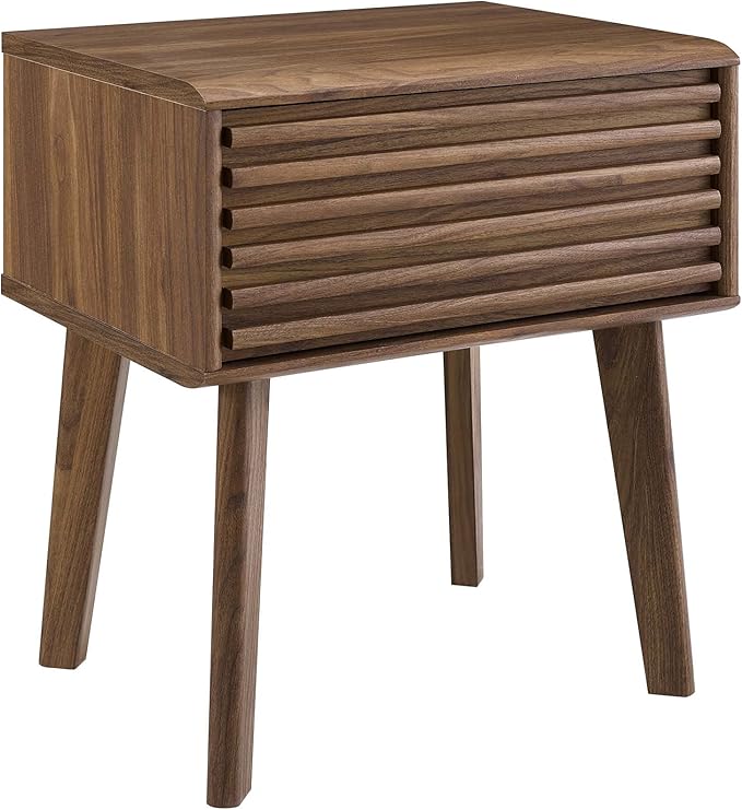 Render Mid-Century Modern End Table or Nightstand in Walnut