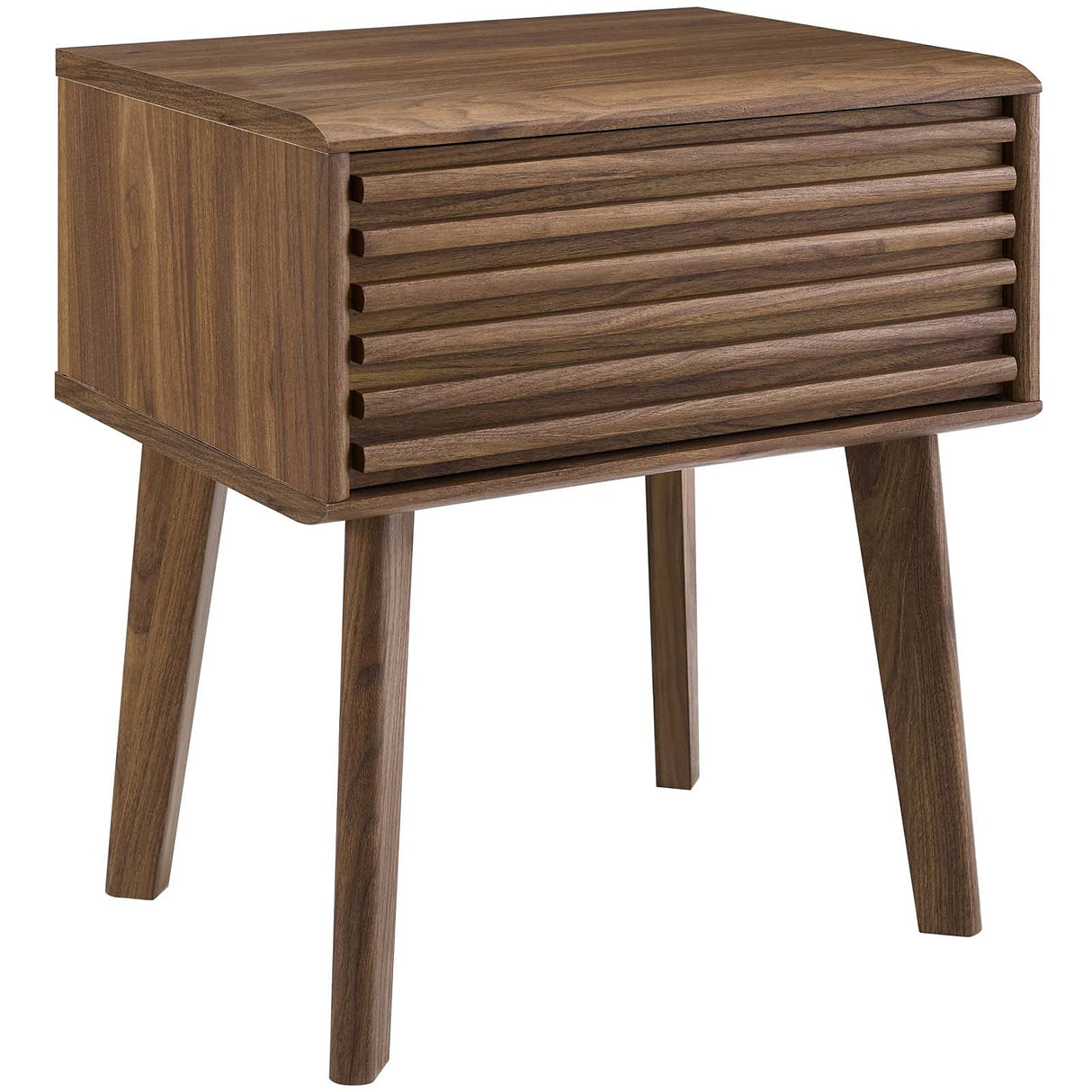 Render Mid-Century Modern End Table or Nightstand in Walnut