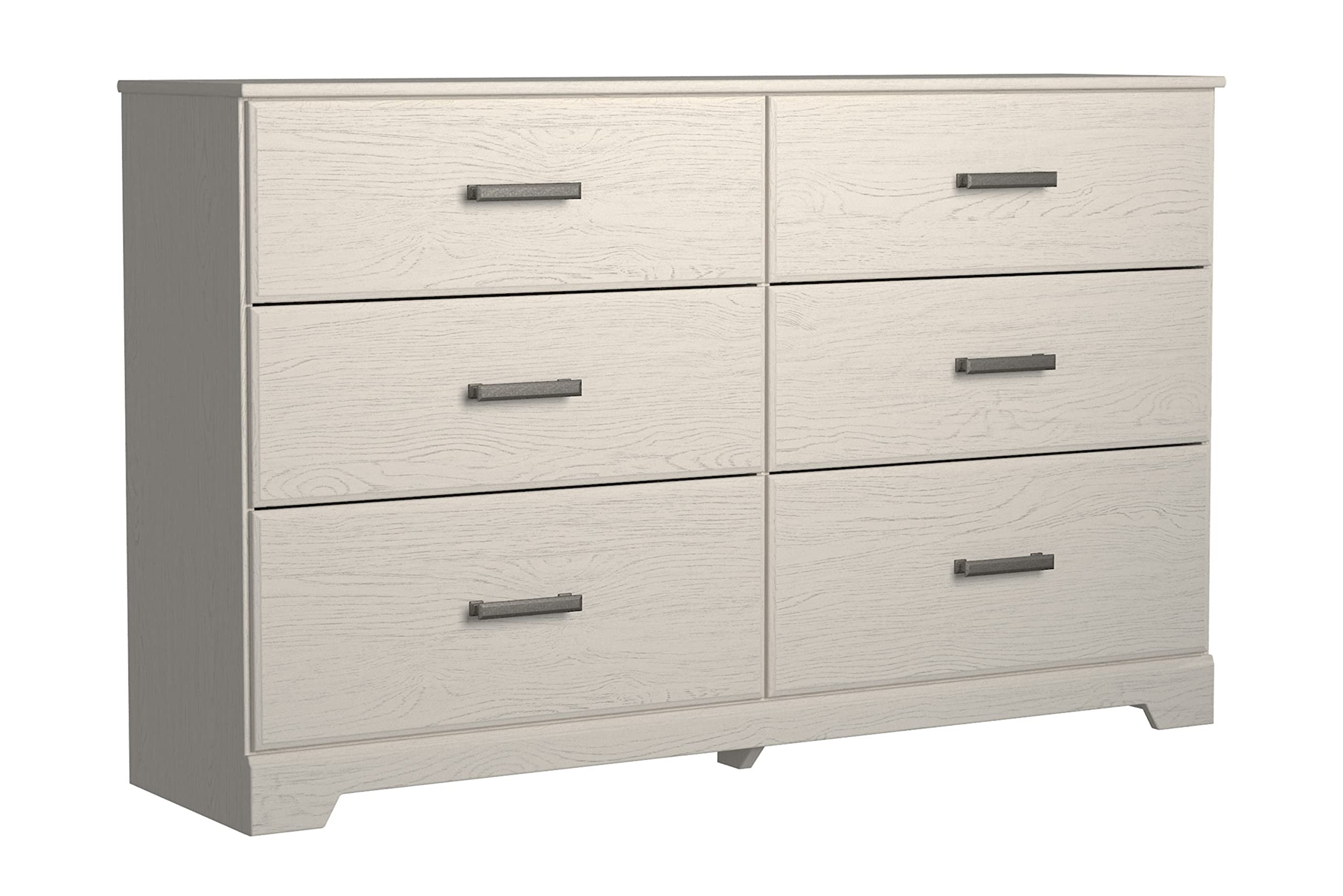 Stelsie Modern Scandinavian 6 Drawer Dresser, Whitewash