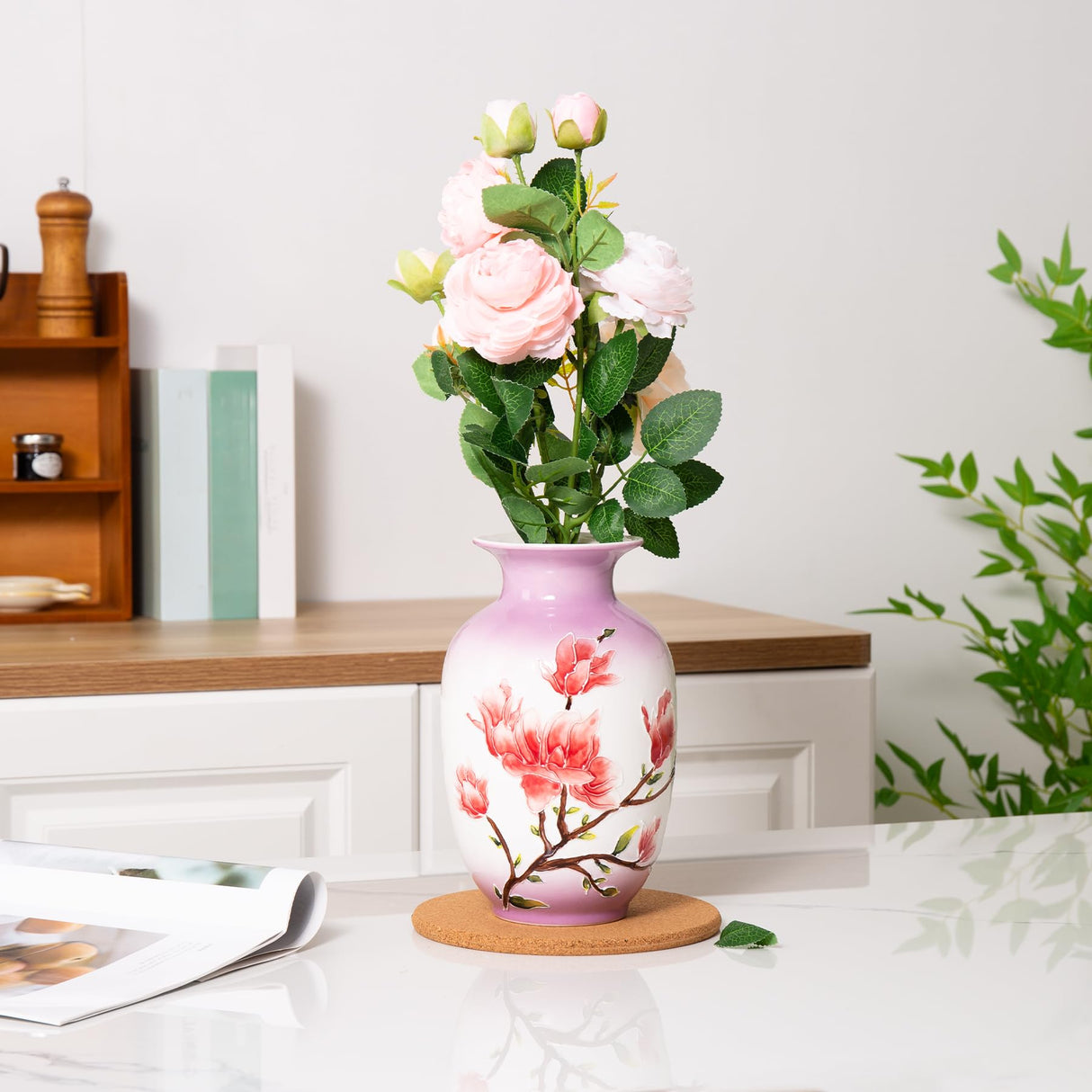 Ceramic Vase for Home Decor, Hand Painted Modern Vase Decor, Home Decorative Vase