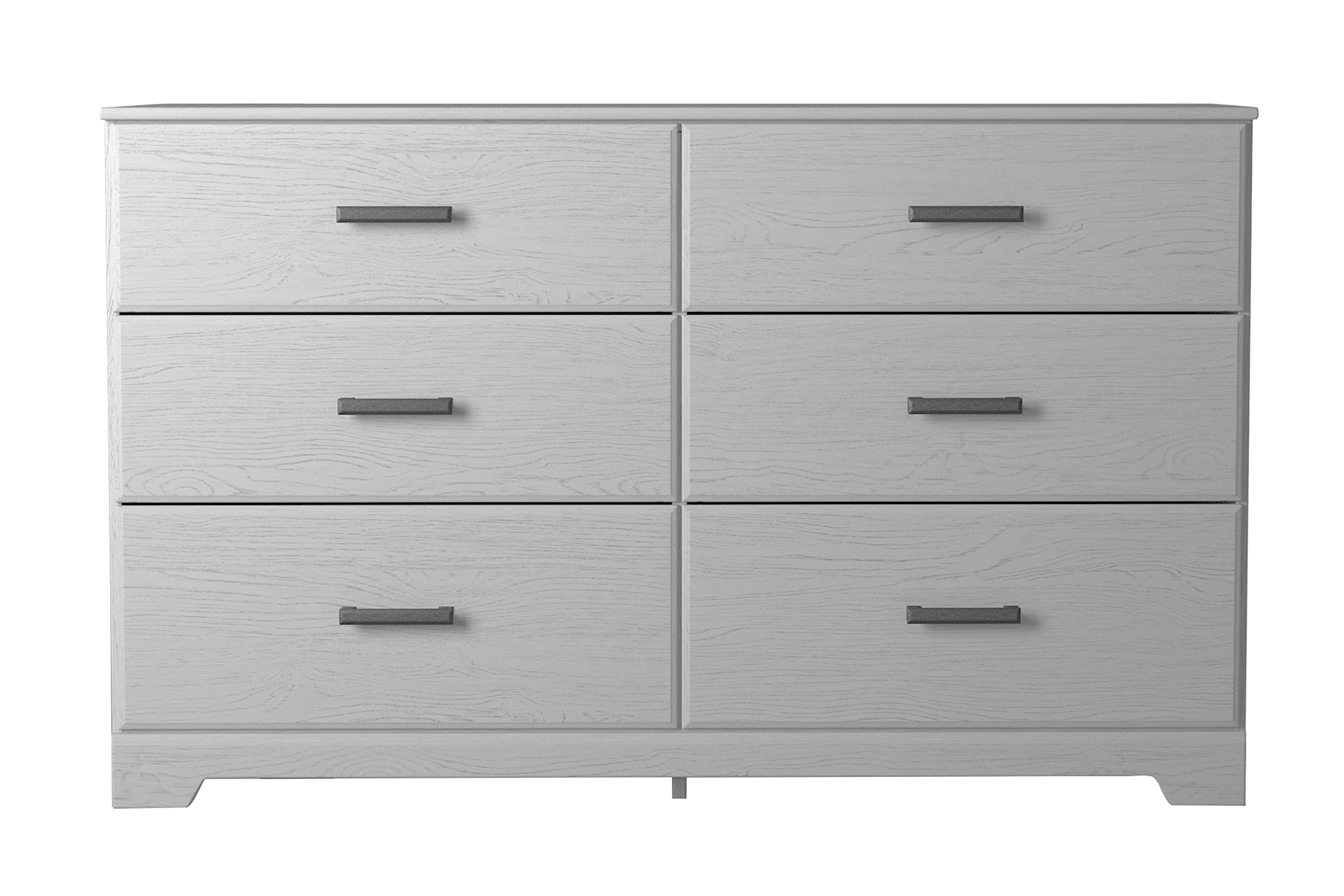 Stelsie Modern Scandinavian 6 Drawer Dresser, Whitewash
