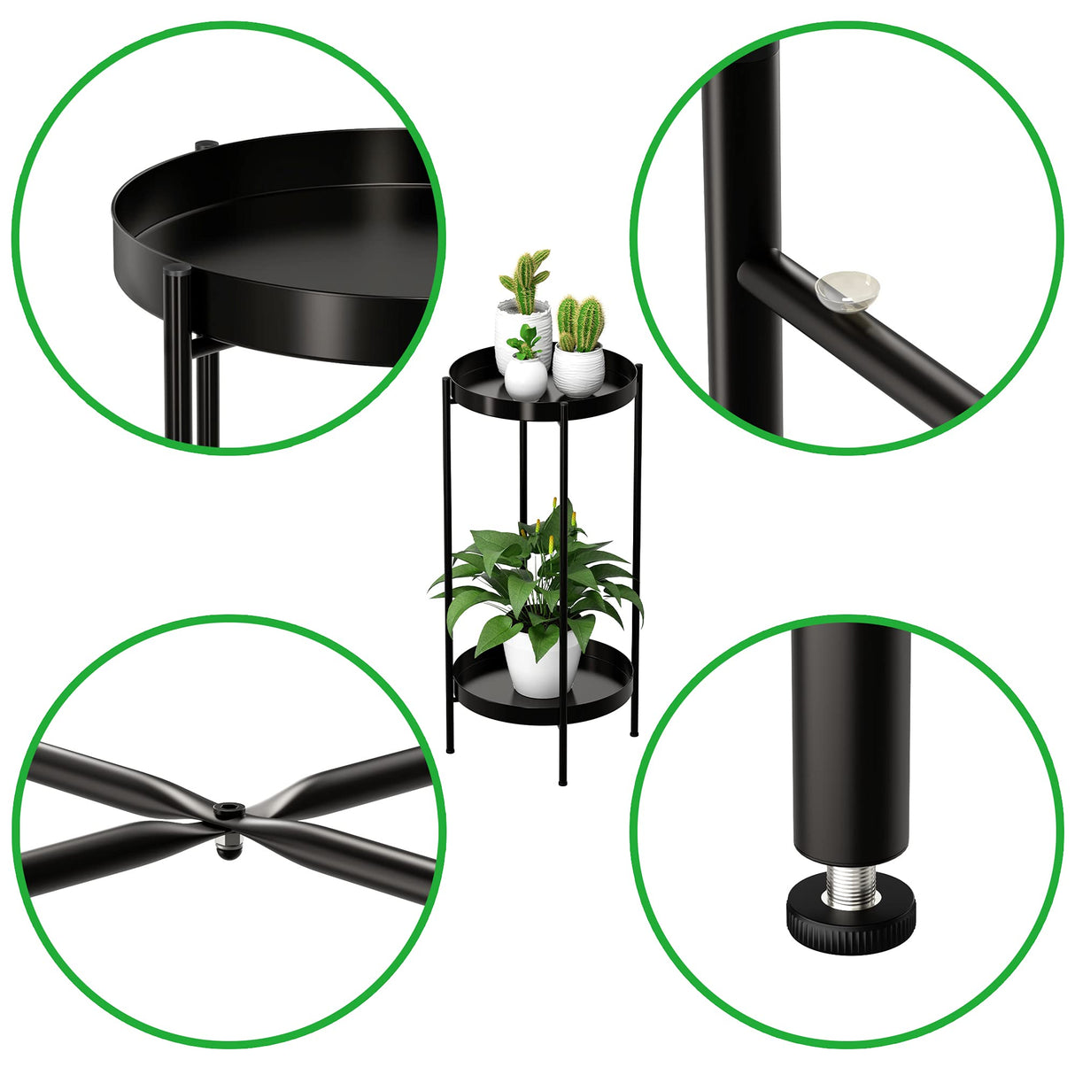 Metal Bloom 2-Tier Indoor & Outdoor Plant Stand