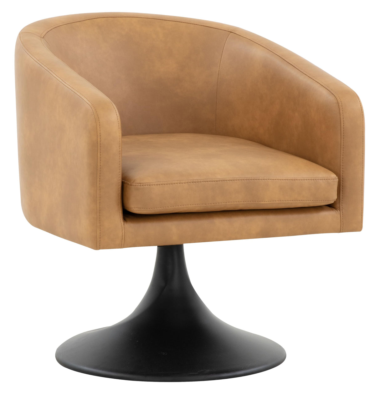 Couture Collection Gonzalez Mid-Century Modern Light Brown Faux Leather accent chair