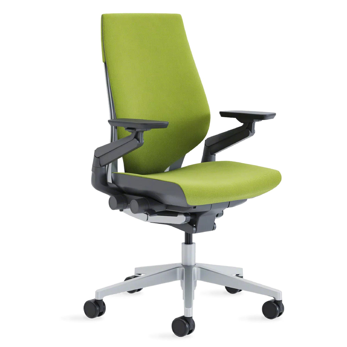 Steelcase Gesture Office Chair - Ergonomic Work Chair with Wheels for Carpet - Comfortable Office Chair - Intuitive-to-Adjust Chairs for Desk - 360-Degree Arms - Wasabi Green Fabric