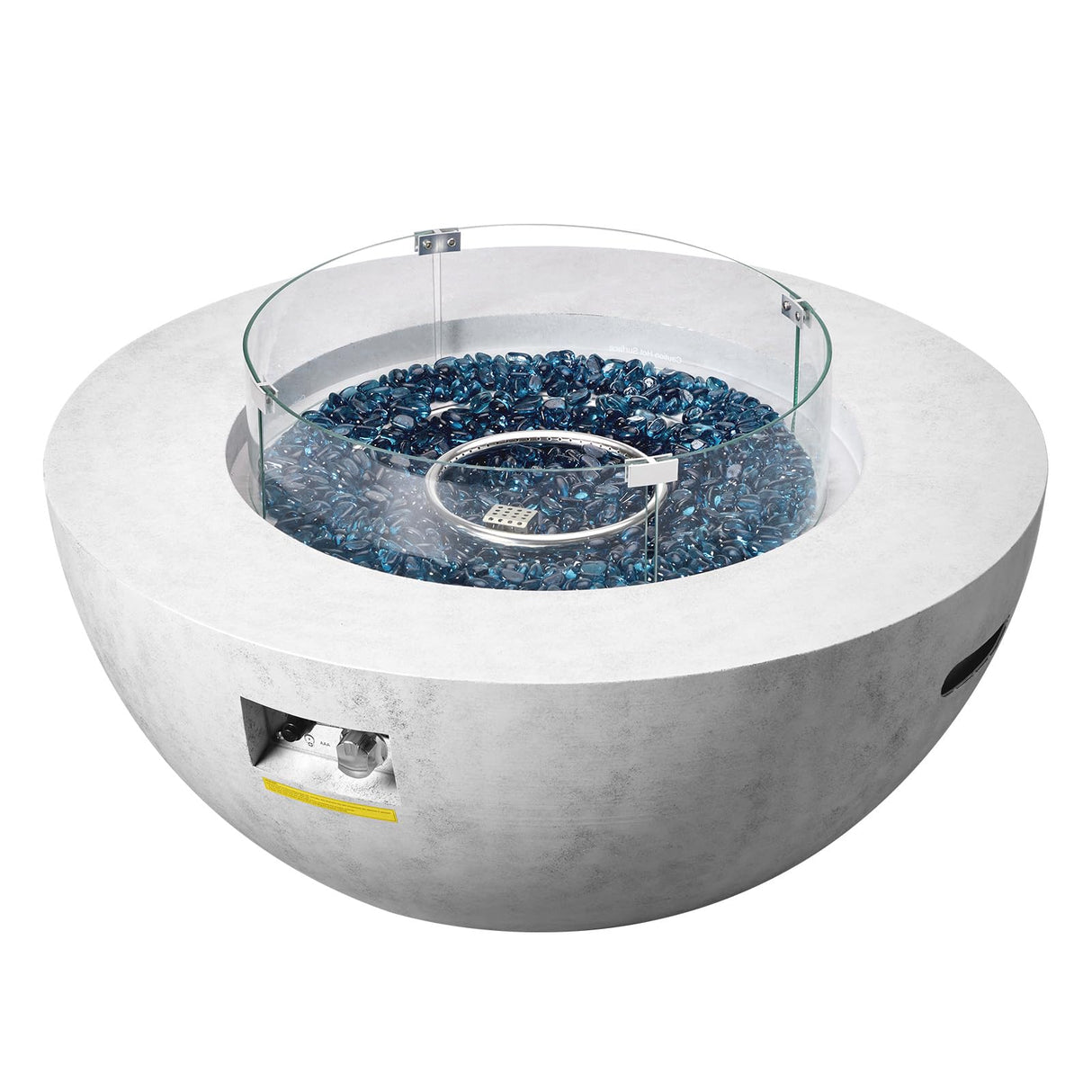 Propane Fire Pit, Outdoor Concrete Gas Fire Pit, 39 in Tabletop - Bircata