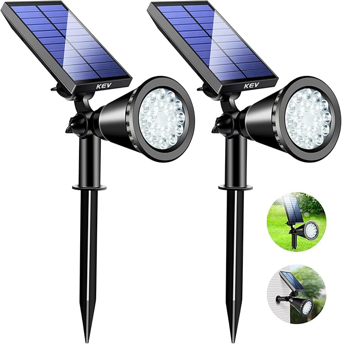 800 Lumens Solar Spot Lights Outdoor,18 LEDs Solar Flood Lights