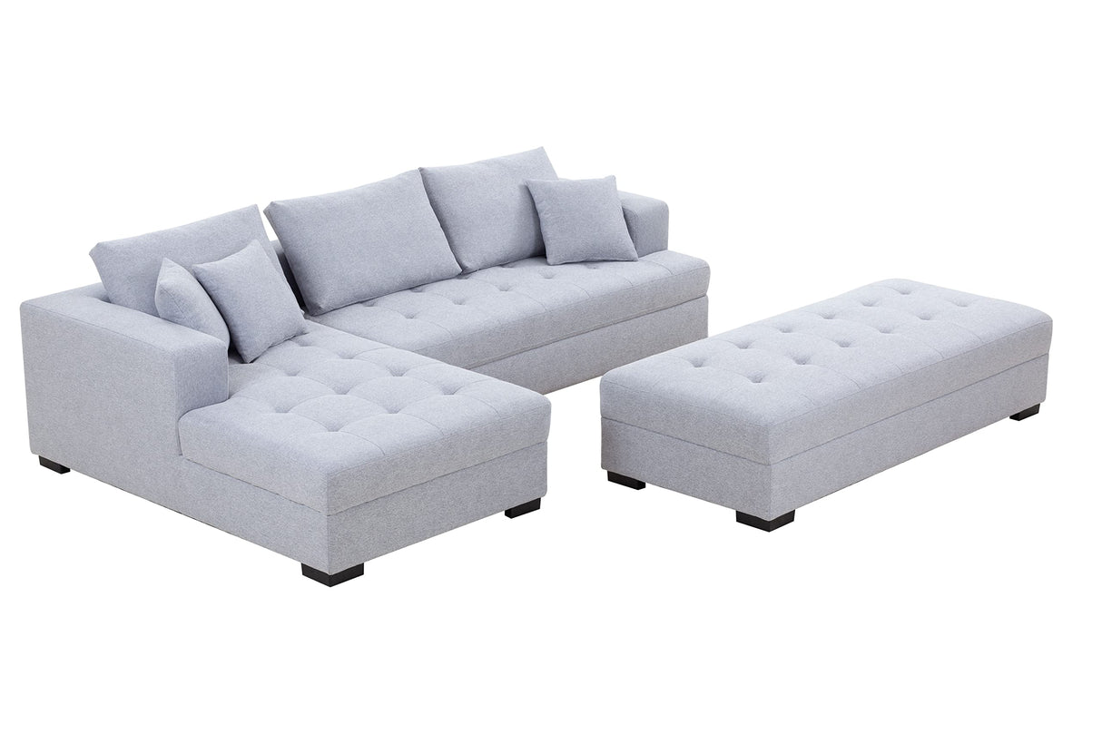 3 Piece Sectional Sofa 111.5" Set Living Room Furniture Set, Modern Couch