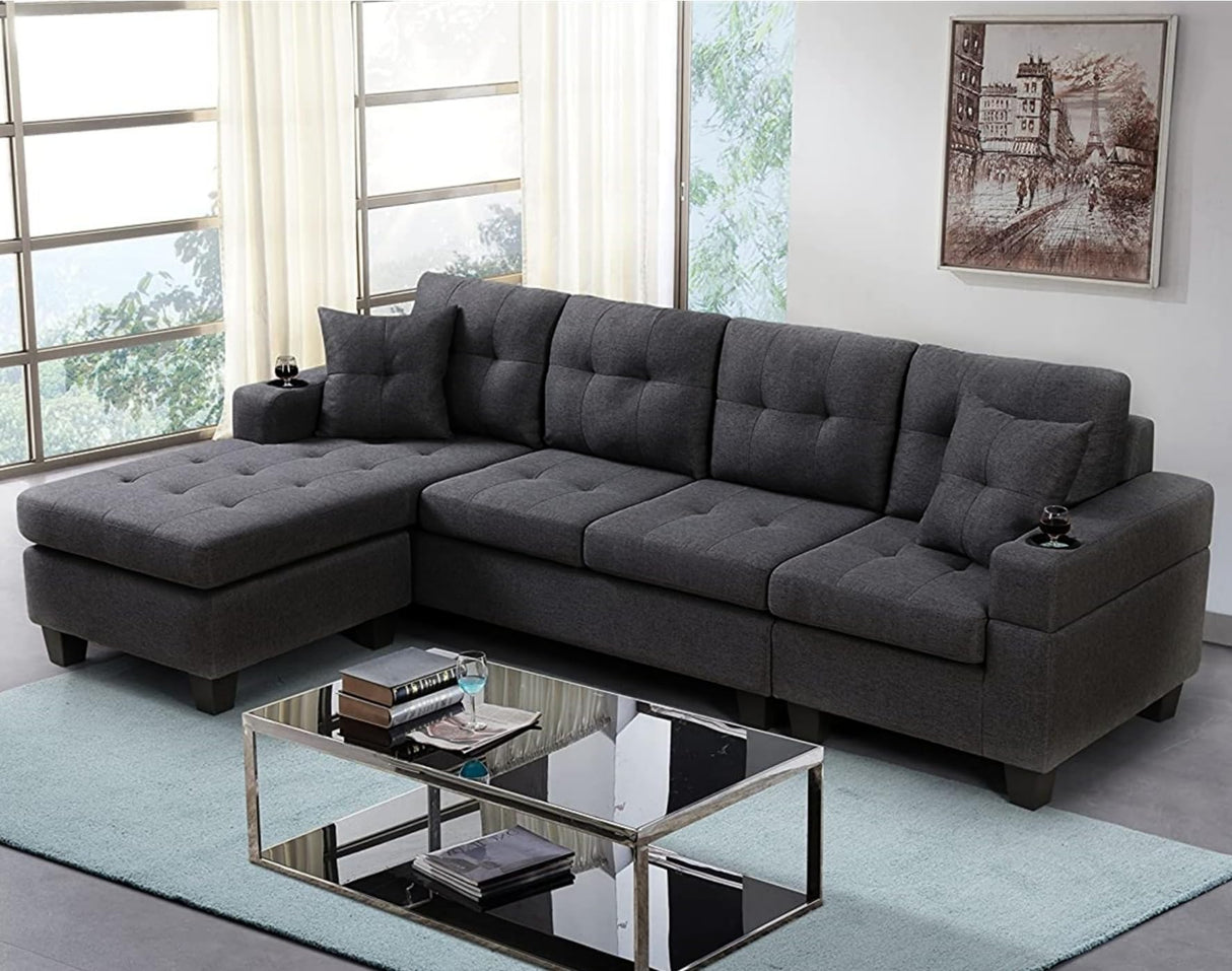 Convertible Sectional Sofa,97.2" L-Shape Sofa Couch 4-Seat Couch