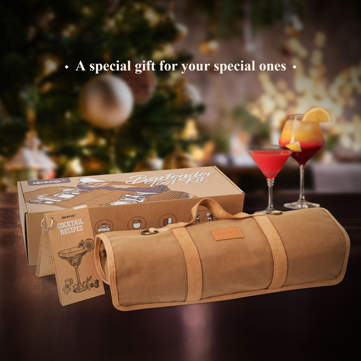 21-piece Professional Travel Bartender Kit, Bar Set with Portable Bag, Travel Cocktail Set