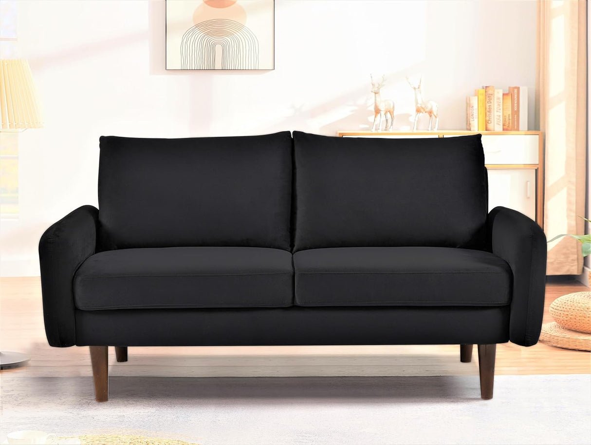 Kent Velvet Loveseat Sofa for Modern Living Rooms and Compact Spaces