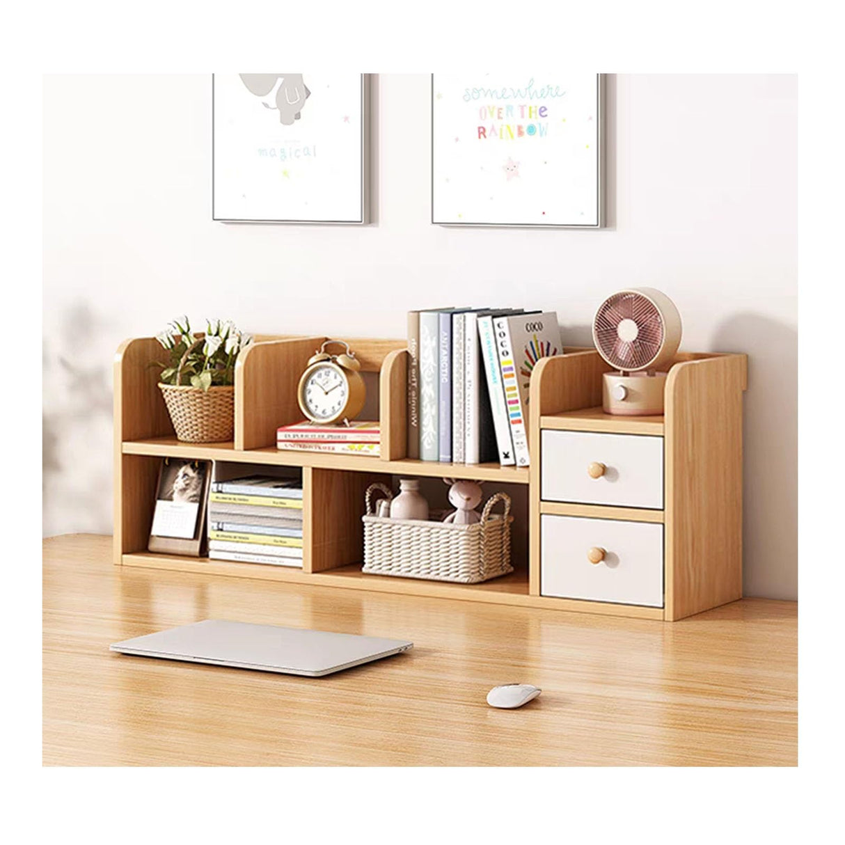 Organiser Shelf,Wooden Desk Organiser Shelf,Tidy Compact Bookshelf