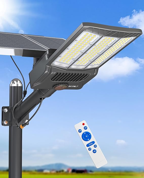 Y-12000W Solar Street Lights Outdoor,6500K Bright Parking Lot Lights Commercial