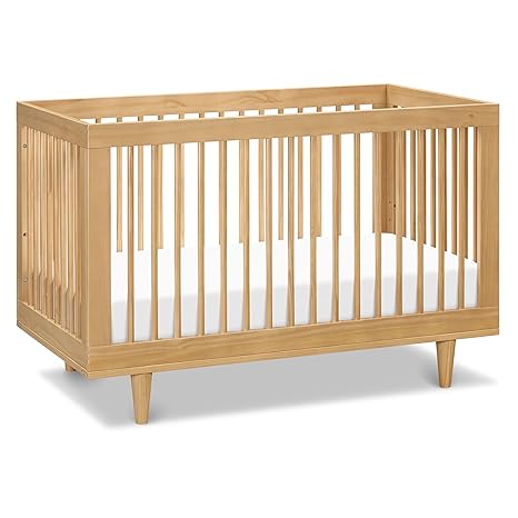 Marley 3-in-1 Convertible Crib in White Finish and Walnut Legs