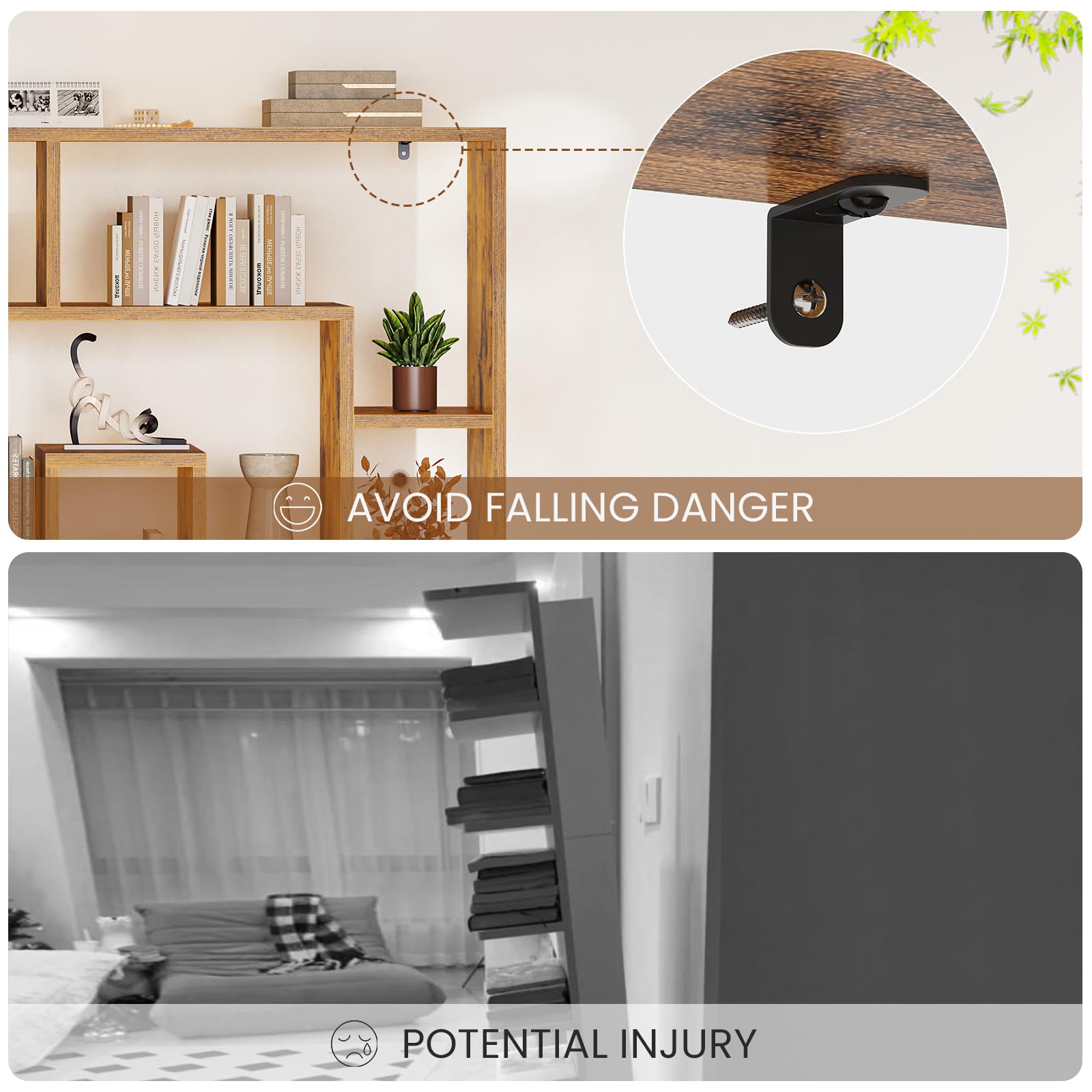 Bookshelf, Bookcase with Open Display Storage Shelves, Display Shelf