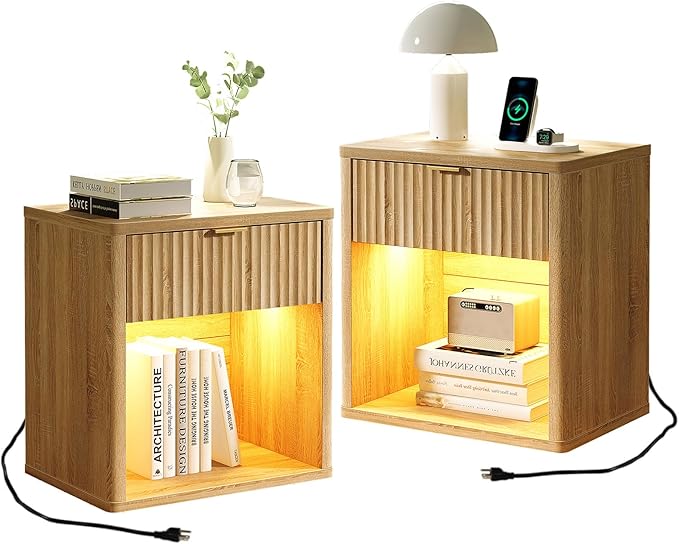 Night Stand Nightstand with Drawer Storage Bed Side Table