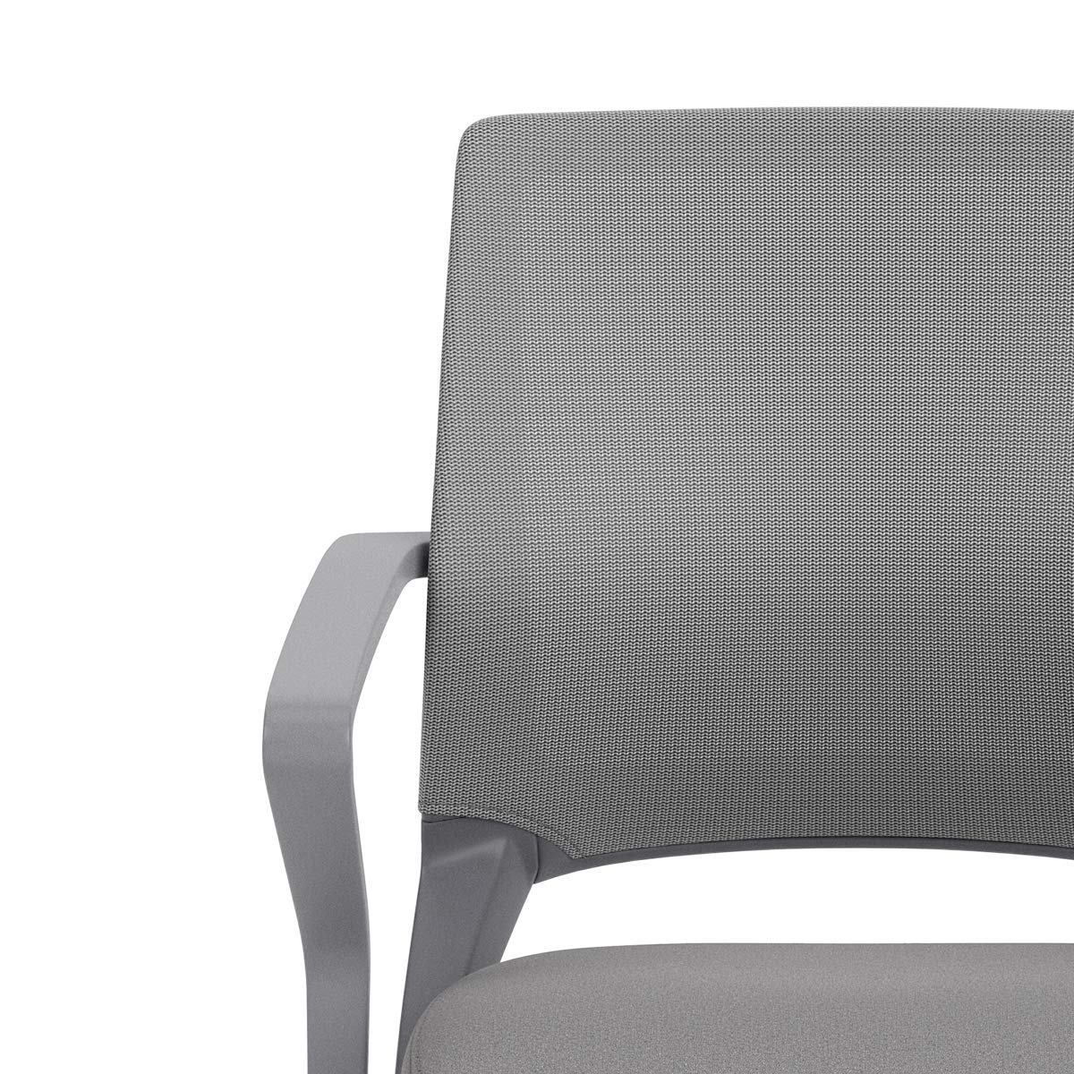 Integrated Fixed Arms and Generous Recline, Built-in Lumbar Support for Compact Home Offices, 5-Star Swivel Base and Grey Frame, Lilac