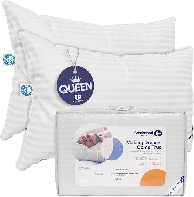Down Pillows Queen Size Pack of 1 - Family Made in New York