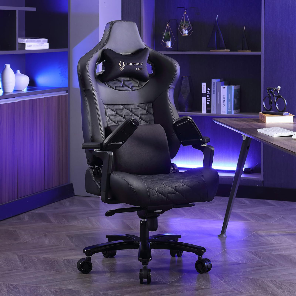 Big and Tall Gaming Chair Gaming Chair 450lbs with 6D Flip-up Armrests