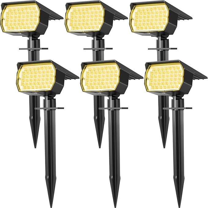 Solar Spot Lights Outdoor Waterproof IP65, 12 Pack Landscape Spotlights