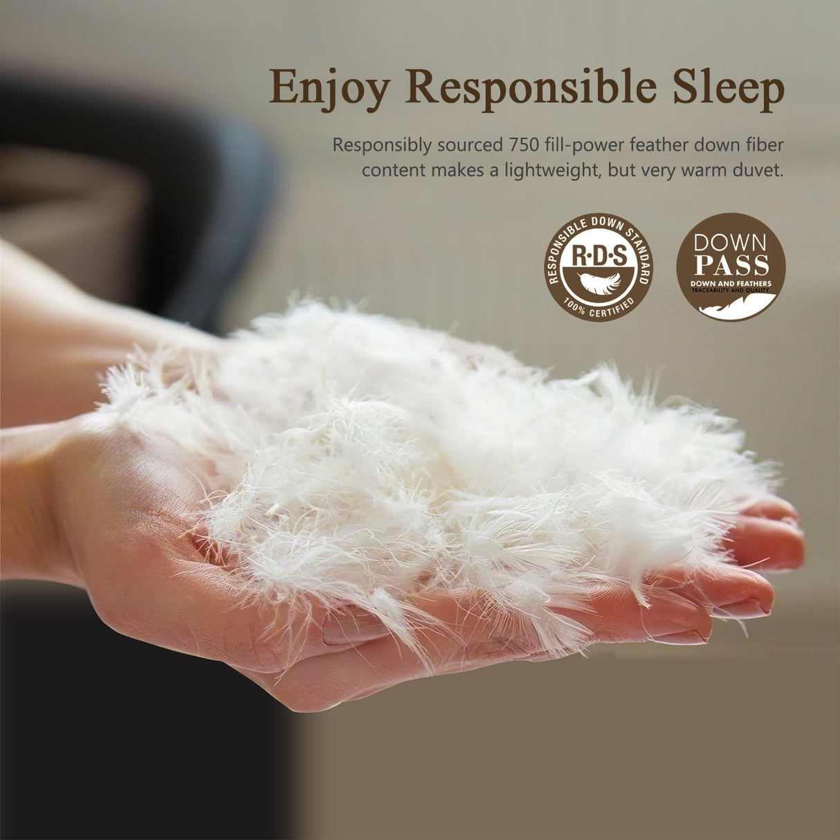 BPC Lightweight Down Comforter Queen Size, Feather and Down Fiber Duvet Insert, Hotel Feather & Down Comforter, with Ultra-Soft Pima Cotton Blend Cover, for Hot Sleepers/Warm Weather, 90x90 inches