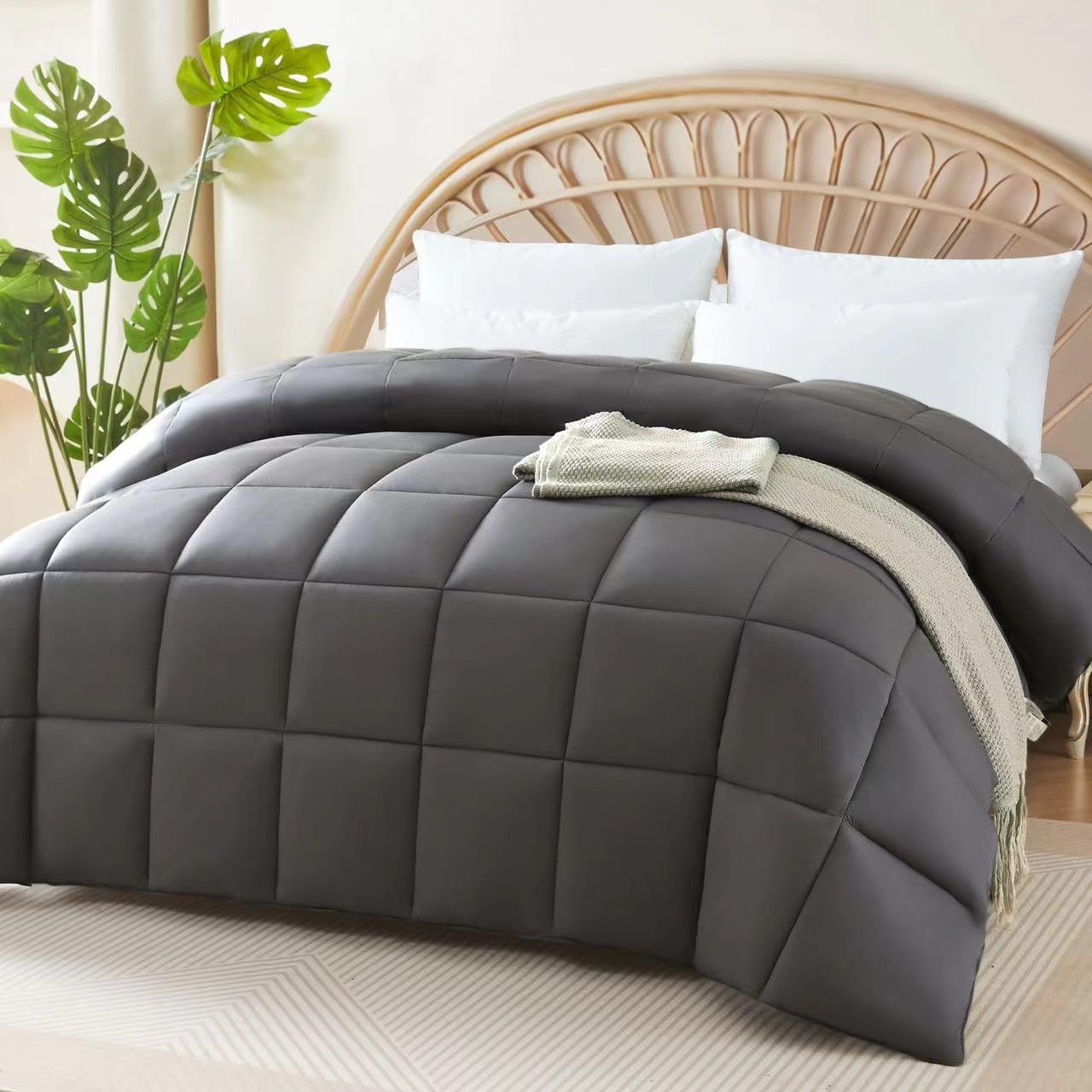 100% Viscose Made from Bamboo Comforter for Hot Sleepers- Soft Breathable Silky Duvet Insert Full