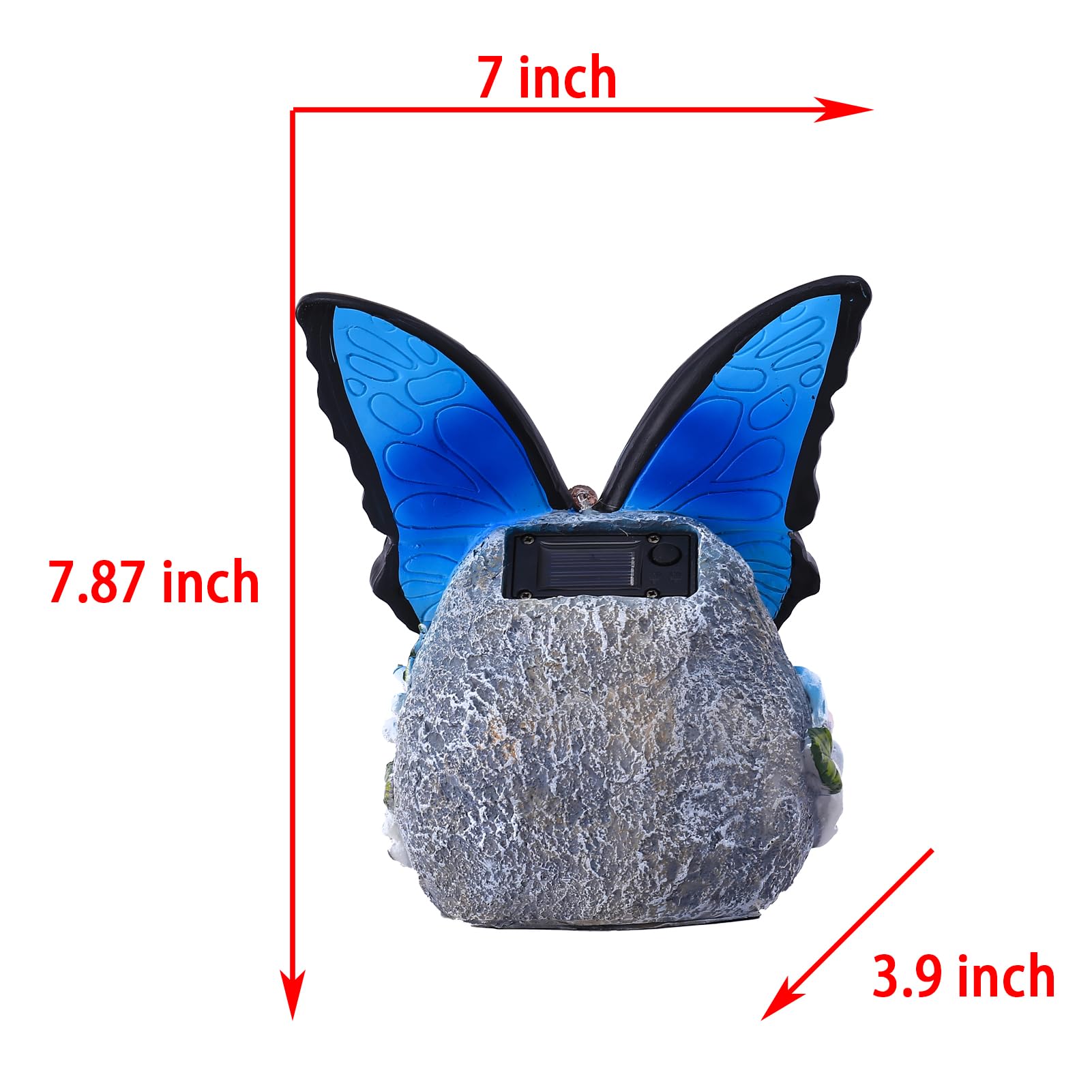 Pohabery Garden Statues Butterfly Decoration Resin Solar Butterfly Light Outdoor Decorations Garden Decoration Gifts for Mom