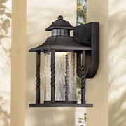 Westray Outdoor Wall Light Fixture LED Black Lantern 11 1/2" Clear