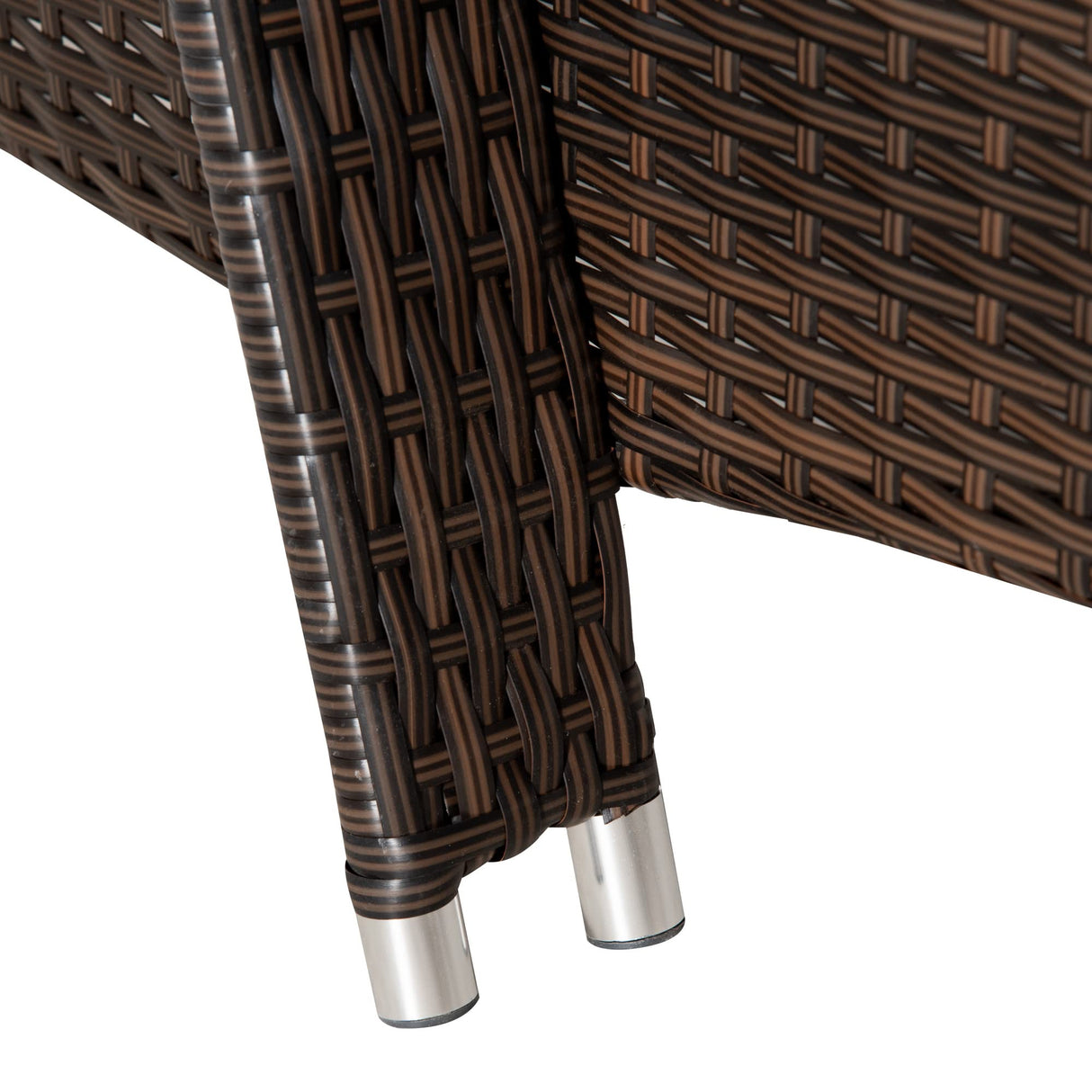 Wicker Outdoor Chaise Lounge Set of 2, 5-Level Adjustable Backrest PE Ratta