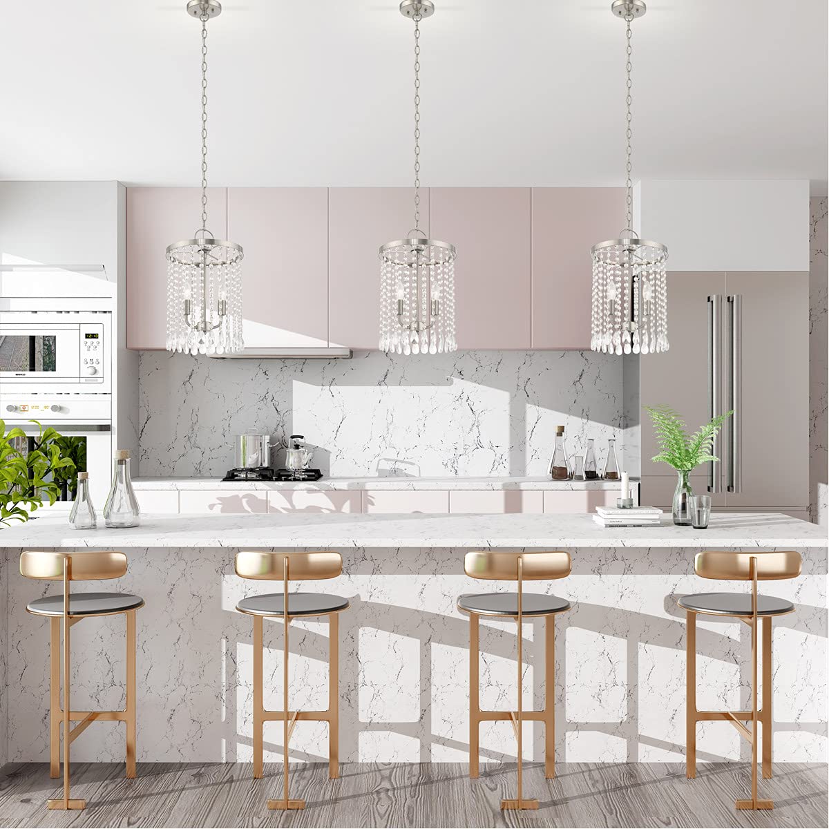 Lighting 1063-91 Neptune 3-Light Bath Light, Brushed Nickel