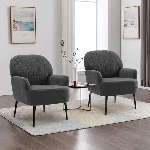 Accent Chair for Living Room, Button Velent Armchair, Single Sofa Chair with Arms