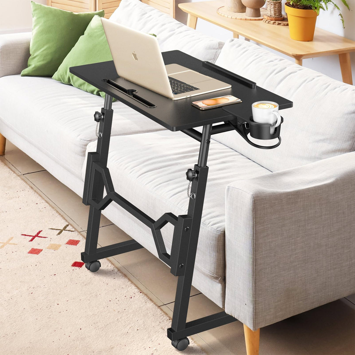 Portable Treadmill Desk, Adjustable Height, Wheeled, Compatible with Treadmill