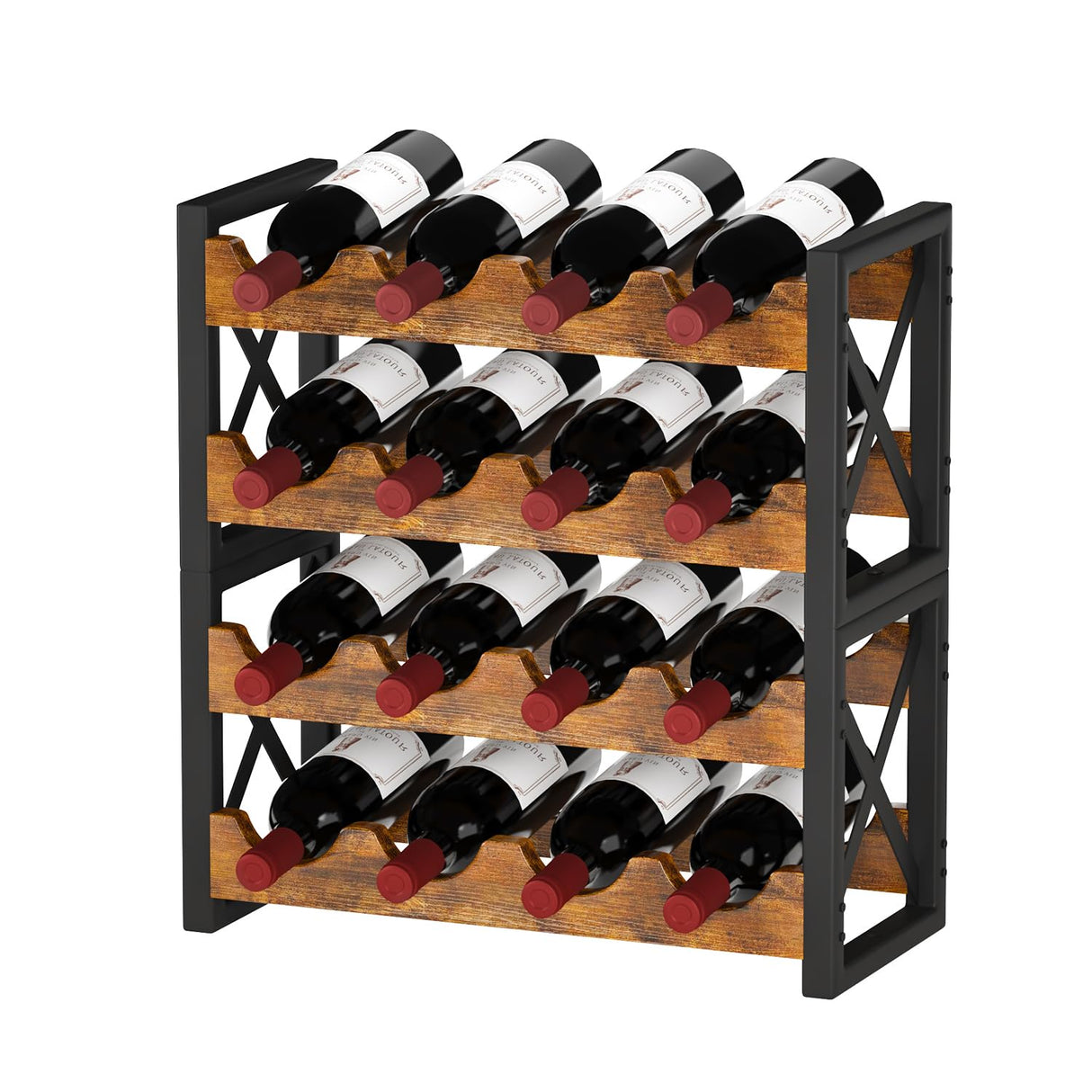 2-in-1 Wine Rack Countertop, Small Wine Rack Organizer Holder