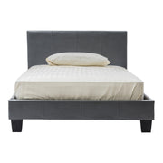Furniture of America Ramone Faux Leather King Platform Bed in Gray